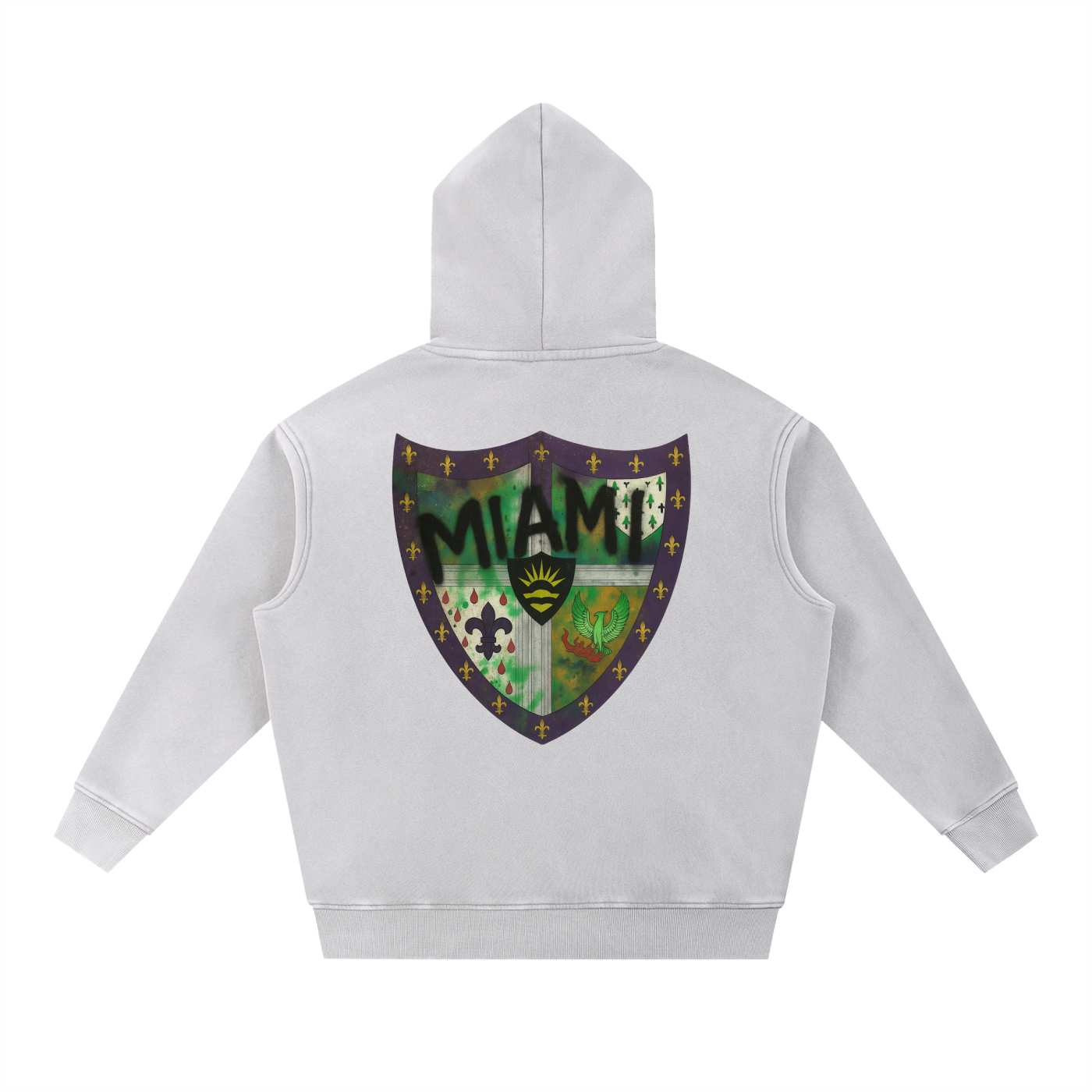 SAE Fall Blue Wash Fleece Oversize Hoodie